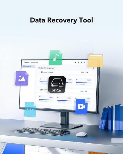 Lexar BLUEのデータ復旧ツールを紹介するPC画面の画像