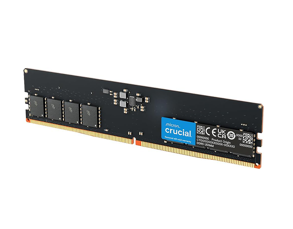 Crucial DDR5-5600 32GB デスクトップ用メモリの基板と端子